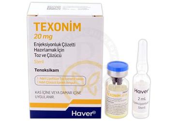 TEXONIM 20 MG ENJEKSIYONLUK COZELTI HAZIRLAMAK I�IN TOZ VE COZUCU (1 FLAKON, 1 AMPUL)
